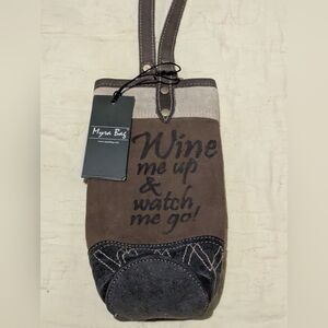 Myra Bag Brown Canvas Wine Gift Bag